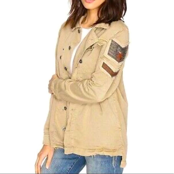 Free People Jackets & Blazers - Free people Embellished military army shirt jacket